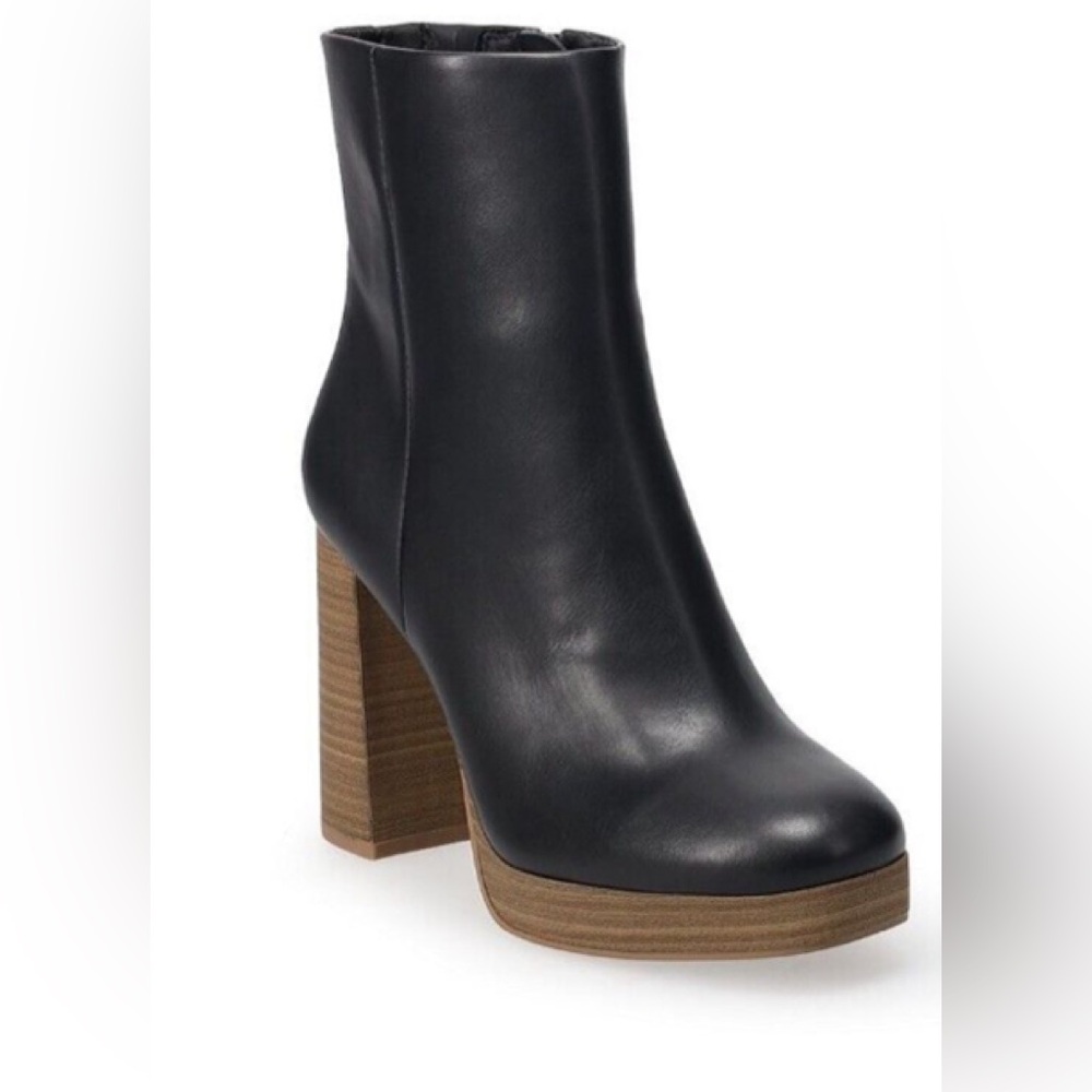 Womens Black Dress Boots Chunky Heel Lauren Conrad HALIMA. Size 10. NWOT.